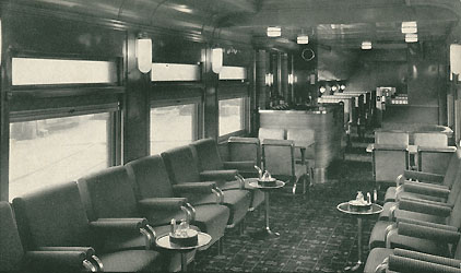 Club - Lounge Car on the Santa Fe Scout (Santa Fe photo)