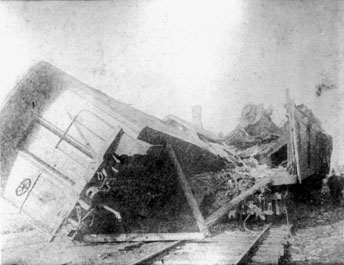 Lake Shore Collision at Kipton April 18, 1891, photo courtesy Smithsonian National Postal Museum