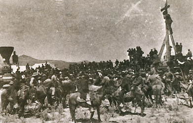 The Invocation at Promontory, Utah, May 10,1869< A.A. Hart photo, Courtesy N.Y. Historical Society