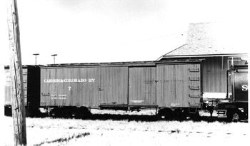 Carson & Colorado Ry. Box Car No. 7 at Laws (Richard Boehle Collection)